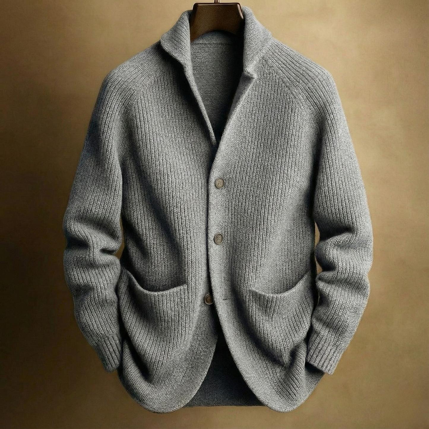 SILVORO - MEN’S RIBBED WOOL CARDIGAN