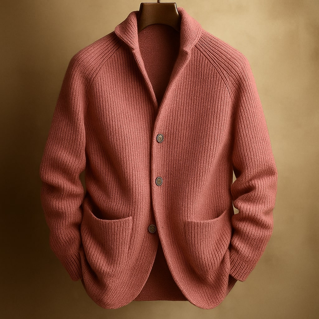 SILVORO - MEN’S RIBBED WOOL CARDIGAN