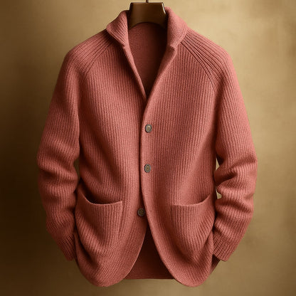 SILVORO - MEN’S RIBBED WOOL CARDIGAN
