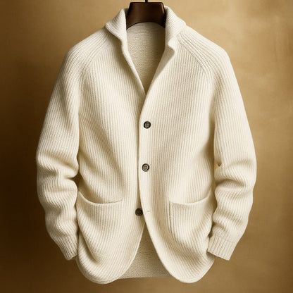 SILVORO - MEN’S RIBBED WOOL CARDIGAN