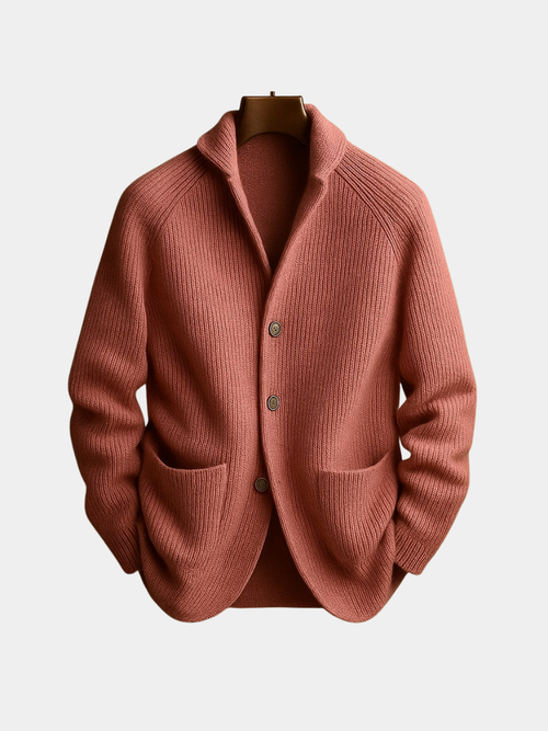 SILVORO - MEN’S RIBBED WOOL CARDIGAN